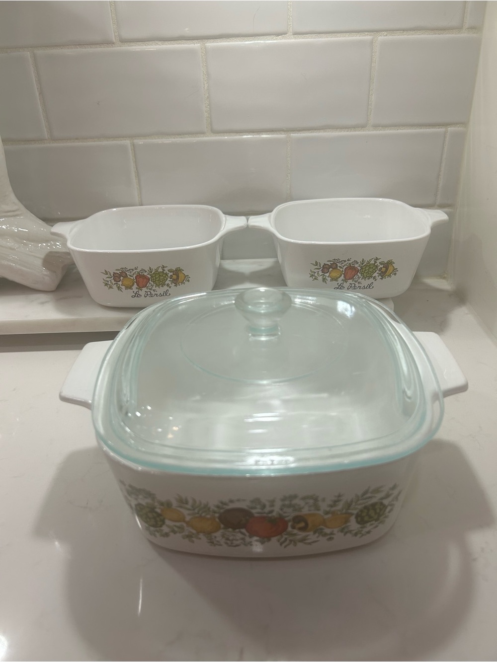 🌶️🫑🧅 Set of 3 Vintage Corning Ware Spice of Life Casserole Set with lid